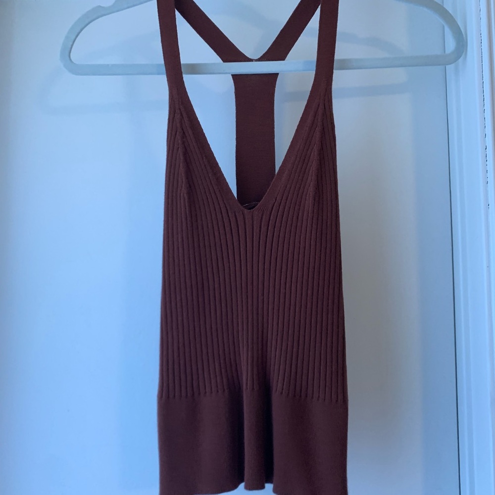 Abercrombie & Fitch Knitted Racer-Back Tank | size M | rust | NWT